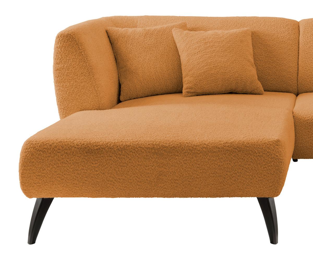 Wohnlandschaft Colori Goldfarben Bouclé - Goldfarben/Schwarz, MODERN, Holz/Textil (160/264cm) - MID.YOU