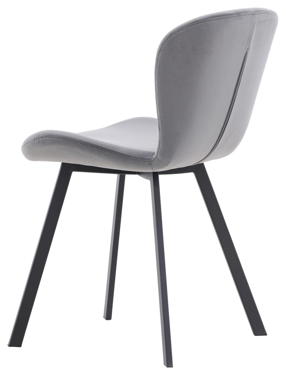 STUHL-SET LILJA - Schwarz/Grau, Design, Textil/Metall (48/80/50cm) - Livetastic
