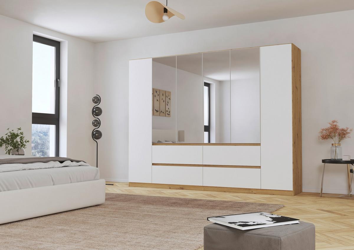 DULAP  USI ROTATIVE MAINZ - argintiu/alb, Basics, material pe bază de lemn (271/210/54cm) - Modern Living