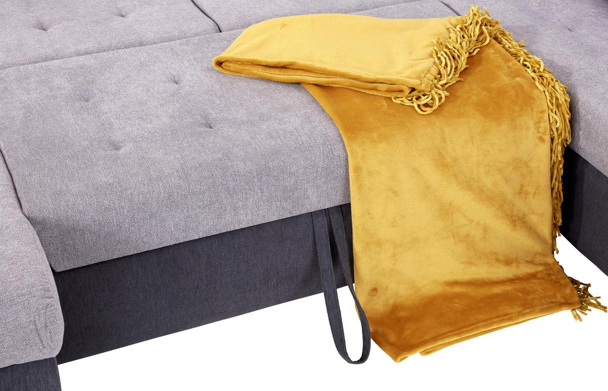 Kutna Garnitura Madera - siva/srebrne boje, Moderno, tekstil/plastika (190/358/212cm) - Premium Living