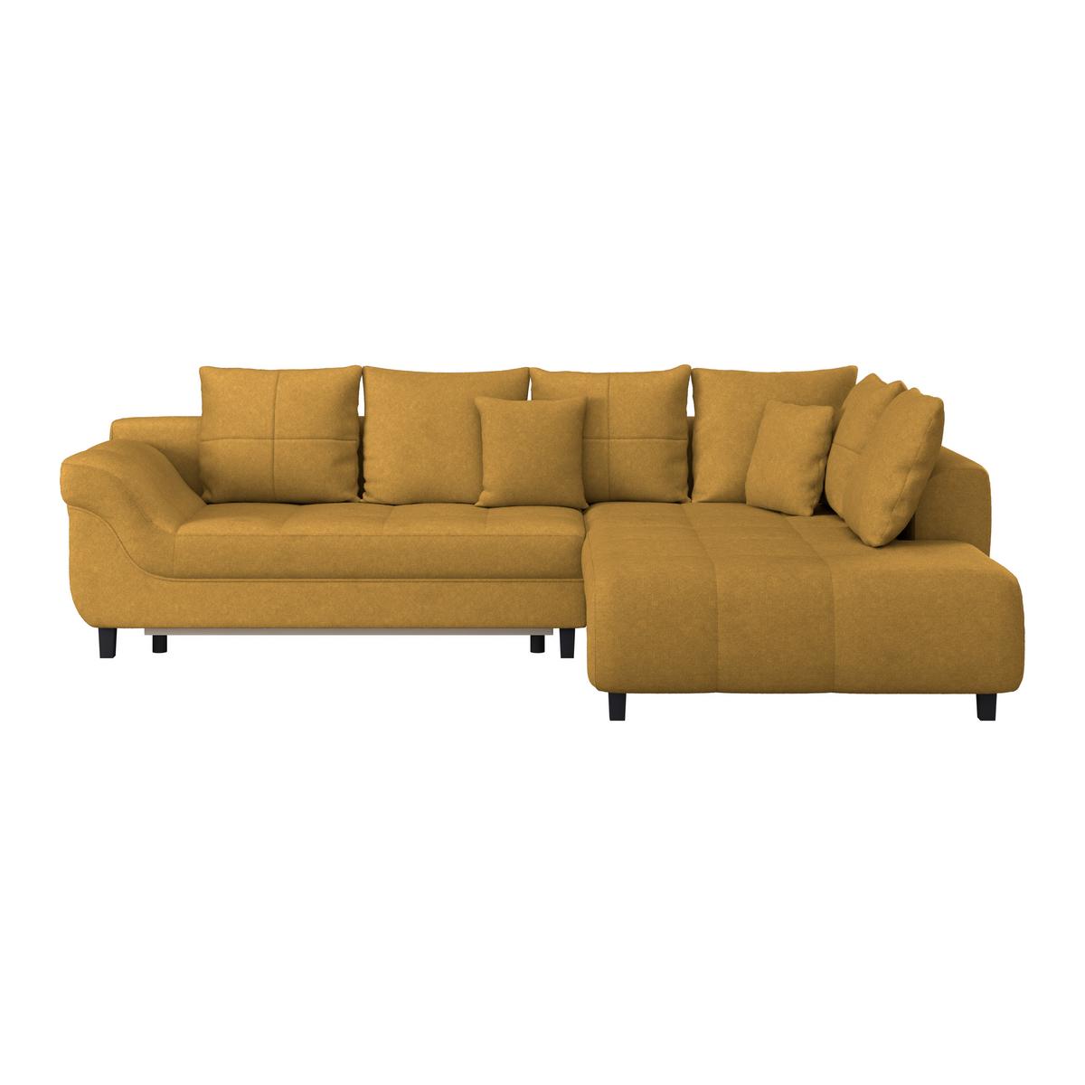 Kutna Garnitura Mendoza - siva/boje senfa, Design, tekstil/drvo (309/197cm) - Modern Living