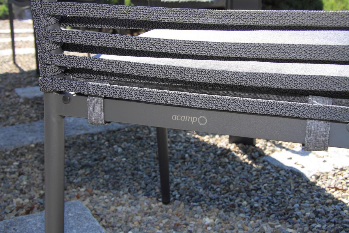 Gartenset 5-tlg. Metall/Glas/ Textil/Kunststof/Holzwerkstoff - Dunkelgrau/Anthrazit, Basics, Glas/Holzwerkstoff (180+60/100/74cm) - Acamp