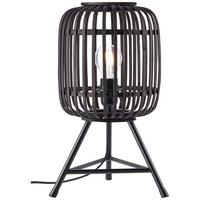 Tischleuchte Woodrow Schwarz max. 60 Watt - Dunkelbraun/Schwarz, Design, Holz/Metall (30/41cm) - Brilliant