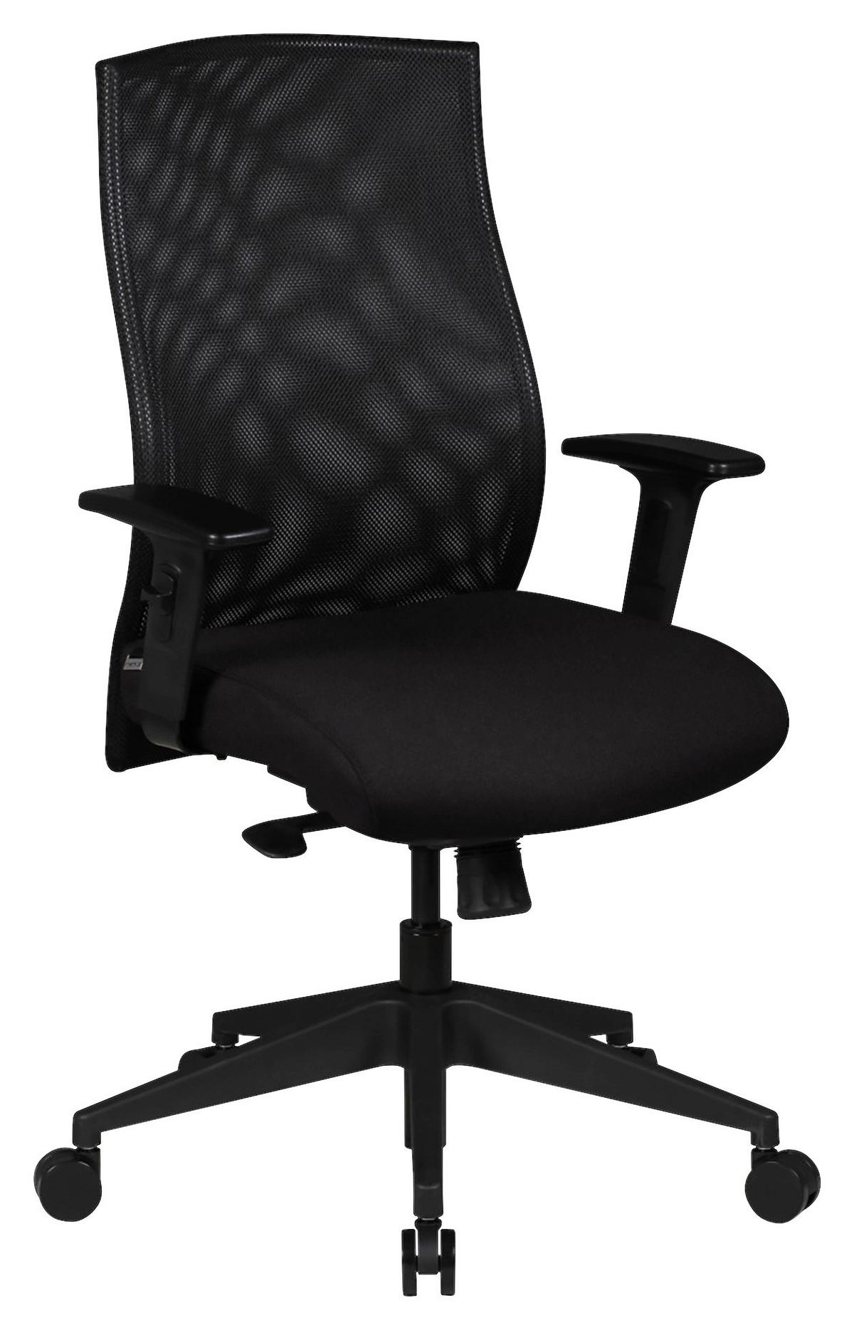 Drehstuhl David Schwarz ca. 65x113x65cm - Schwarz, Basics, Kunststoff/Textil (65/113/65cm) - MID.YOU