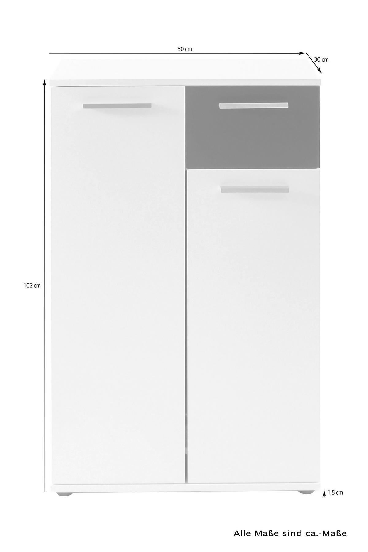 Kommode Jakob ca.60x102x30cm Anthrazit - Alteiche/Anthrazit, LIFESTYLE, Holzwerkstoff/Kunststoff (60/102/30cm) - MID.YOU
