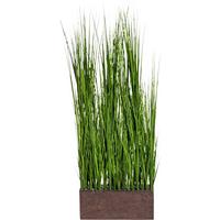 Kunstpflanze Gräser Grün/Braun - Braun/Grün, Design, Kunststoff (85cm)
