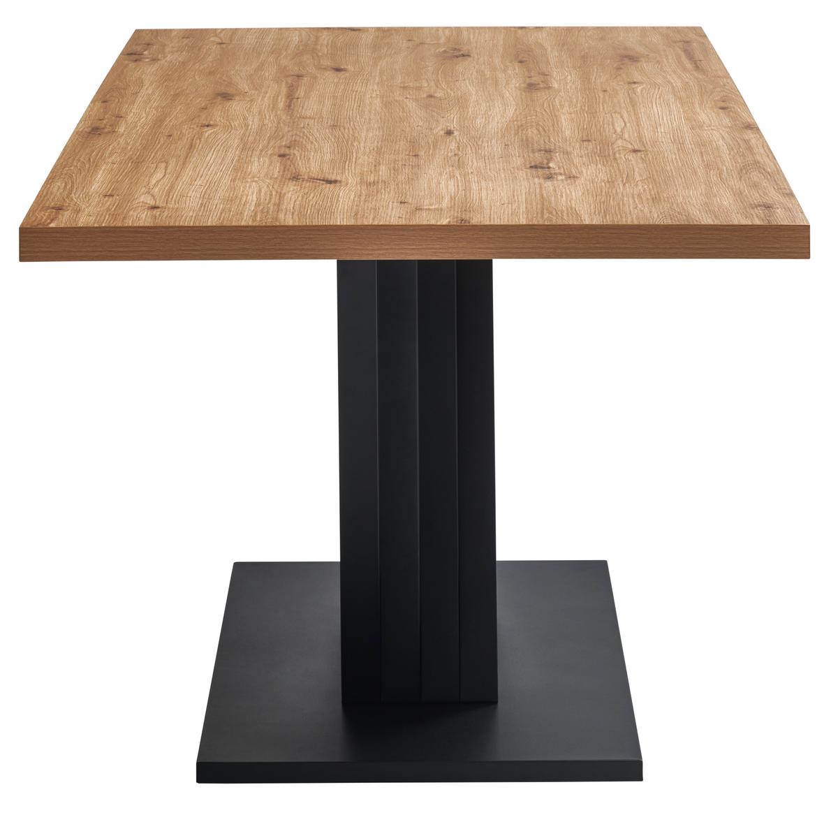 Jedilna Miza Brad, Barva Hrasta, 160x90 - črna/hrast artisan, Konvencionalno, kovina/leseni material (160/75/90cm) - MID.YOU