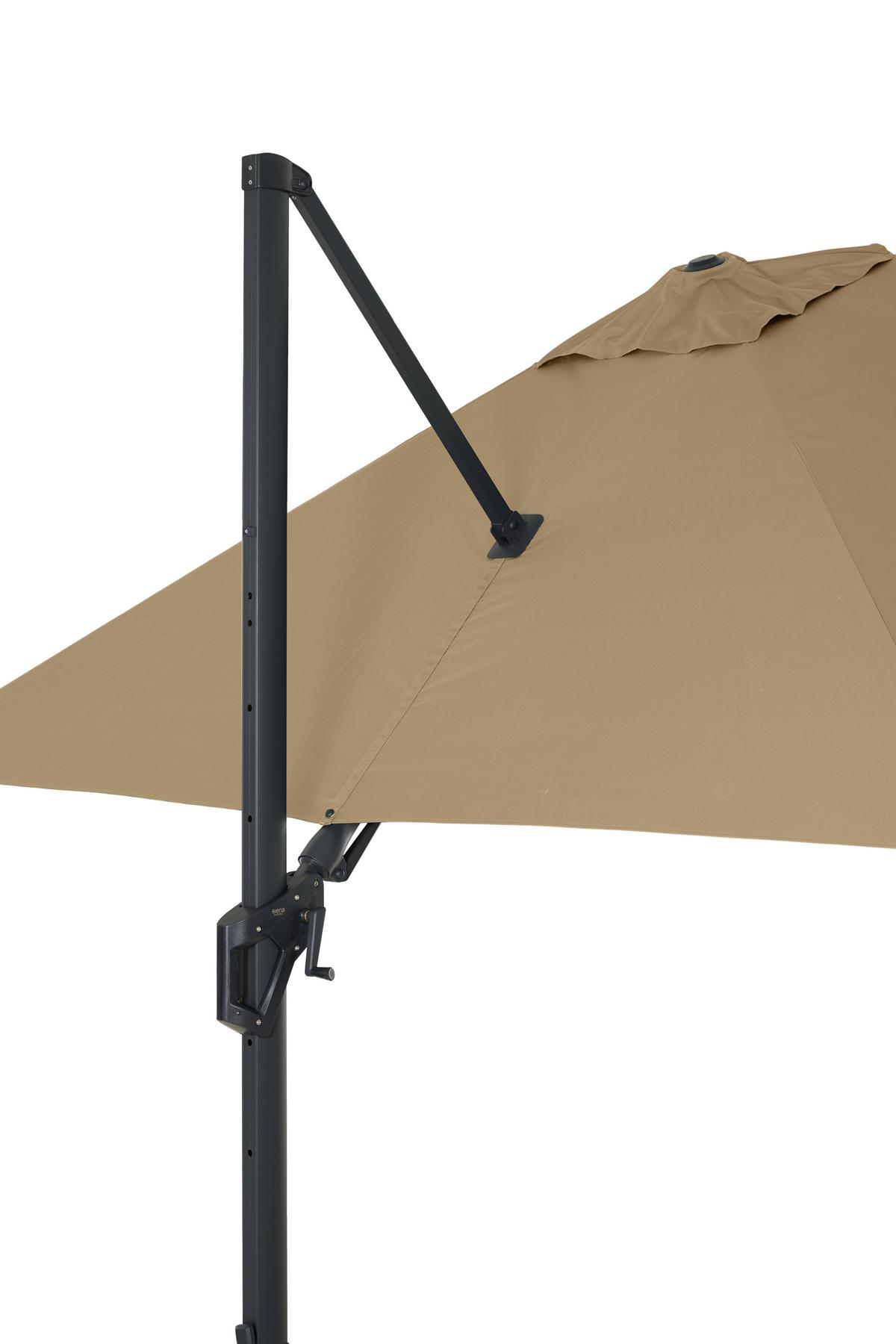 AMPELSCHIRM T50072 - Taupe/Anthrazit, MODERN, Textil/Metall (300/300cm) - Siena Garden