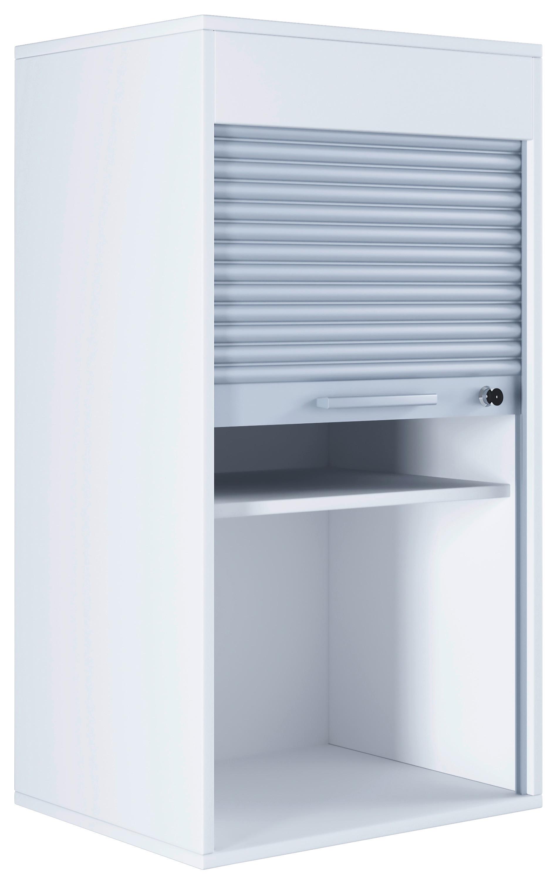 Pisarniška Omara Aktos L, Bela - siva/bela, Moderno, umetna masa/leseni material (50/93/40cm) - MID.YOU