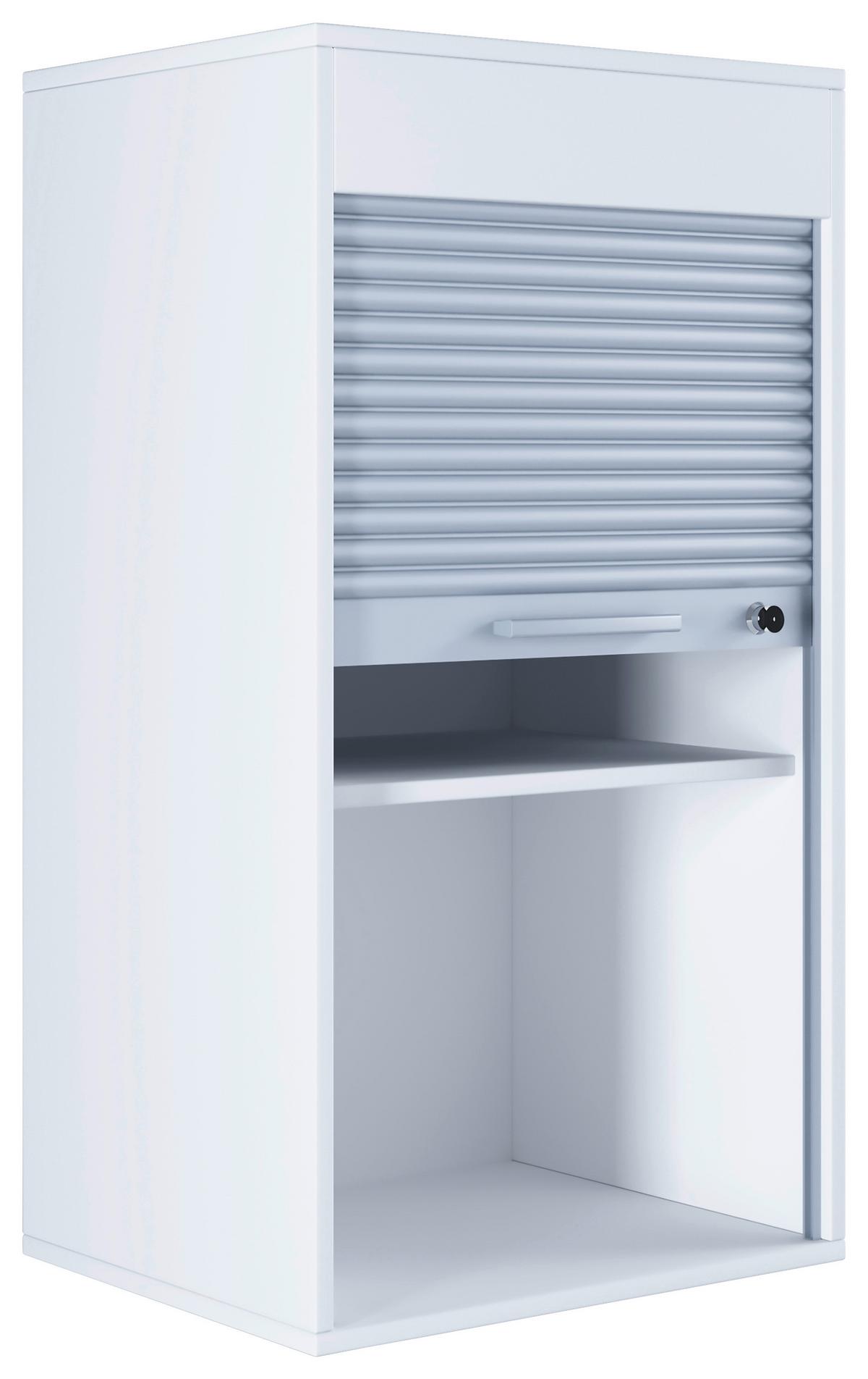 Pisarniška Omara Aktos L, Bela - siva/bela, Moderno, umetna masa/leseni material (50/93/40cm) - MID.YOU