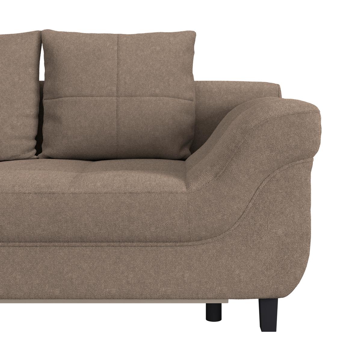 Kutna Garnitura Mendoza - smeđa/crna, Design, tekstil/drvo (197/309cm) - Modern Living