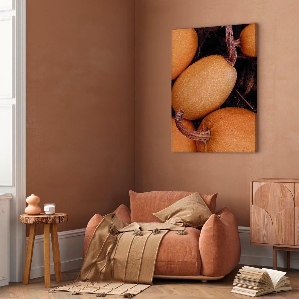 Slika Na Platnu Fall Season - temno rjava/oranžna, Basics, tekstil/leseni material (40/60/1,2cm) - artgeist