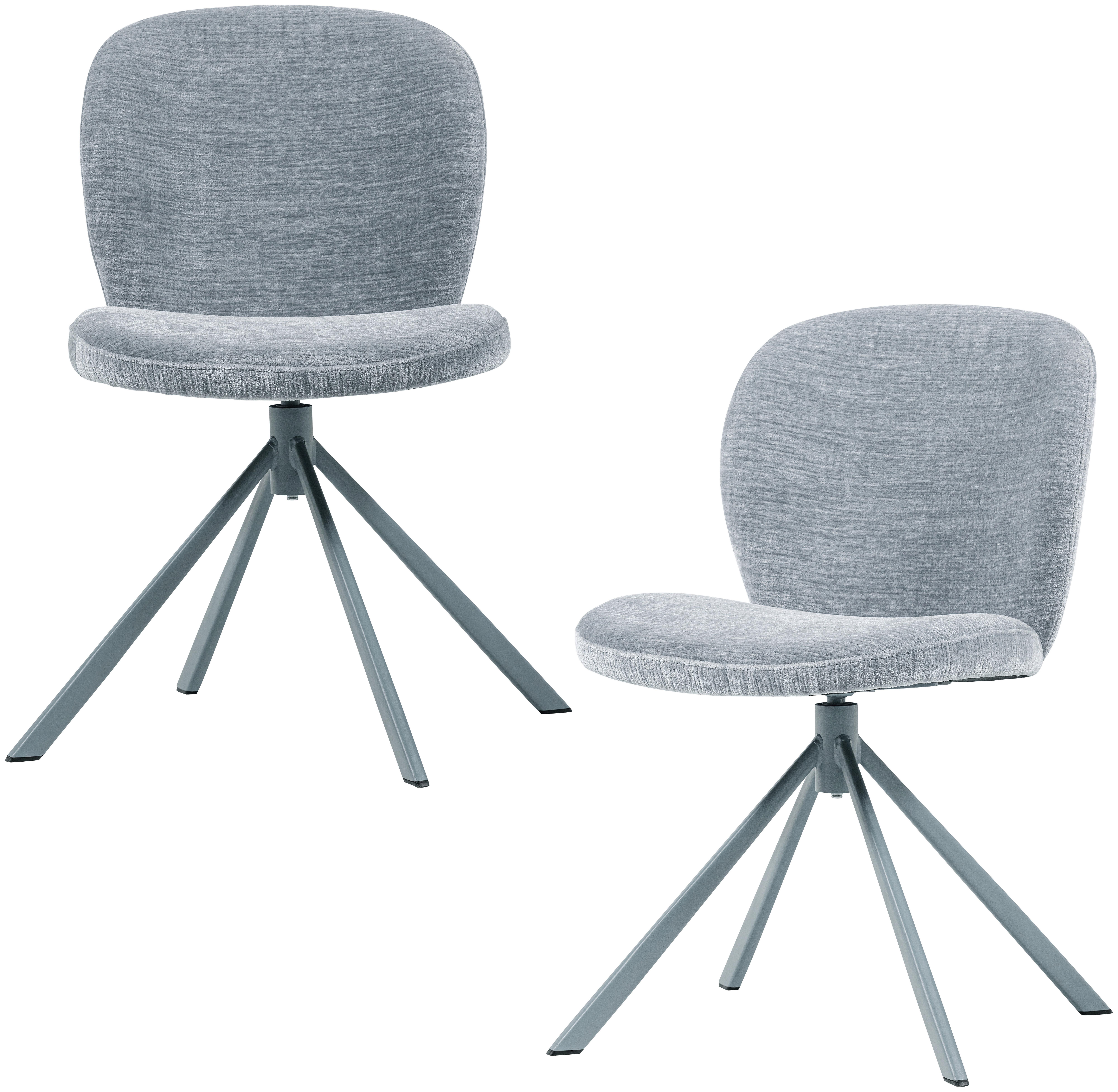 Stuhl-Set Femke 2er-Set Blau - Blau, MODERN, Textil/Metall (58/80/65cm) - Livetastic