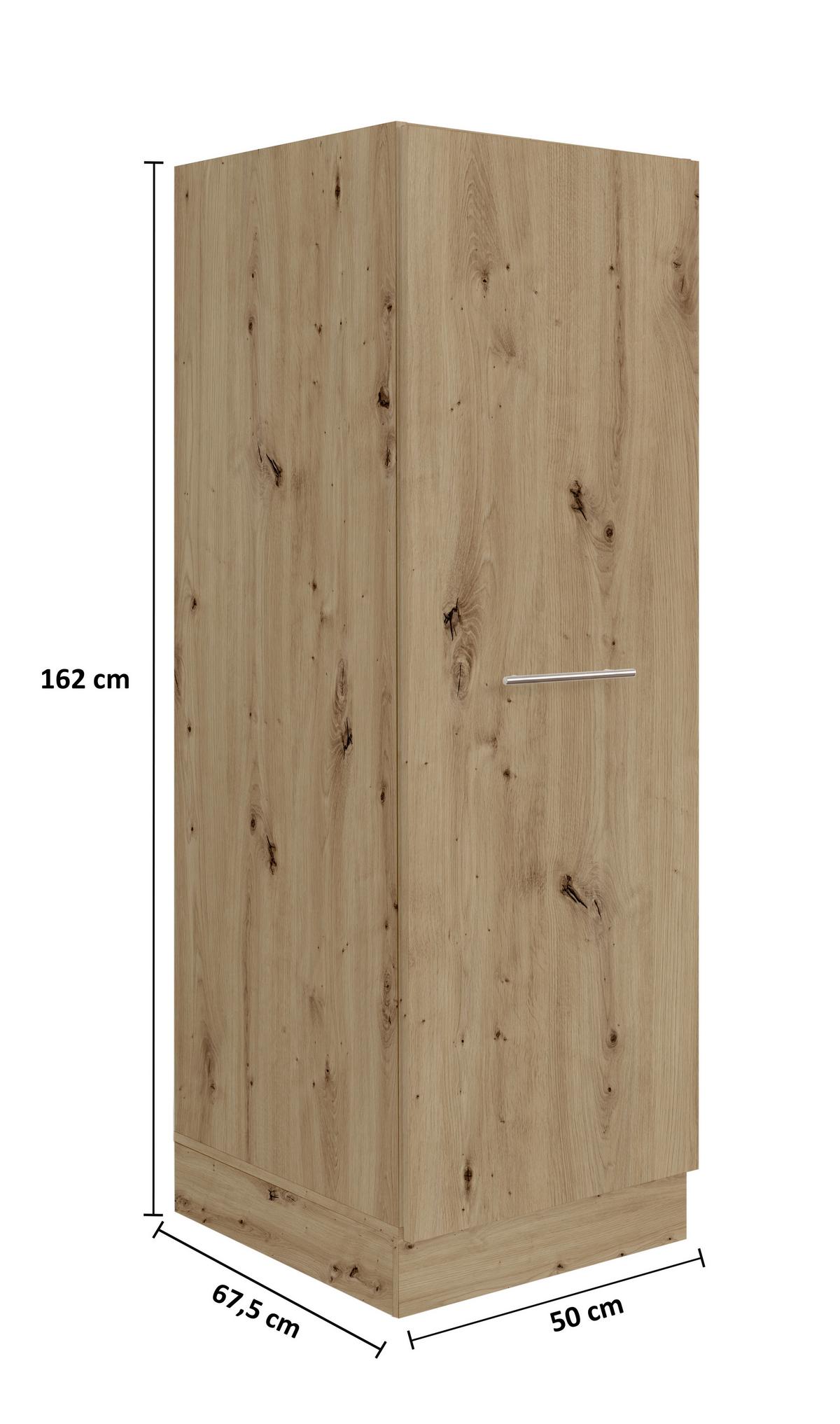 Schrank in Eiche Artisan - Silberfarben/Eiche Artisan, Konventionell, Holzwerkstoff/Metall (50/162/67,5cm) - Mömax