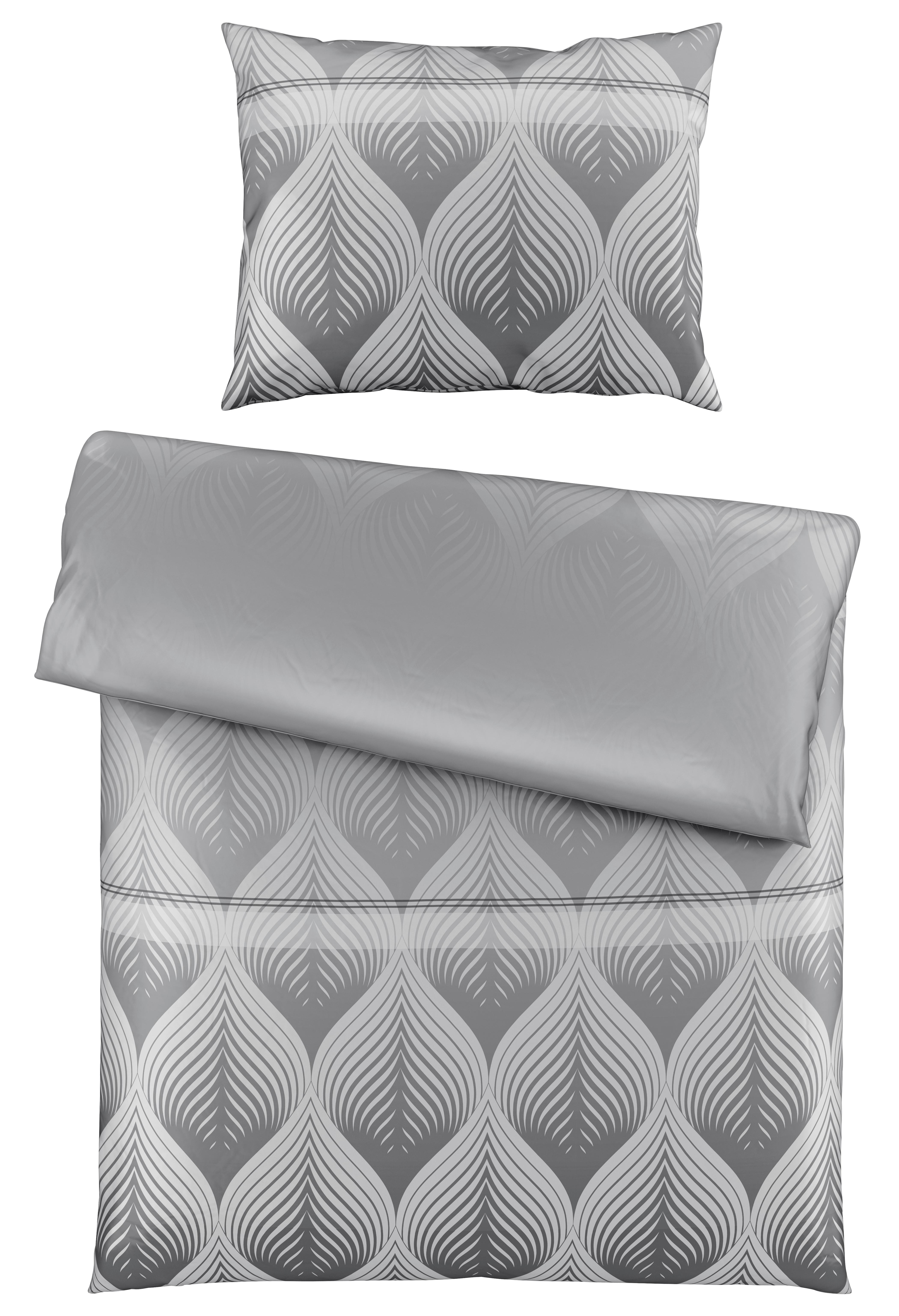 Bettwäsche Domps XL Grau ca. 140x200cm - Grau, MODERN, Textil (140/220cm) - Modern Living