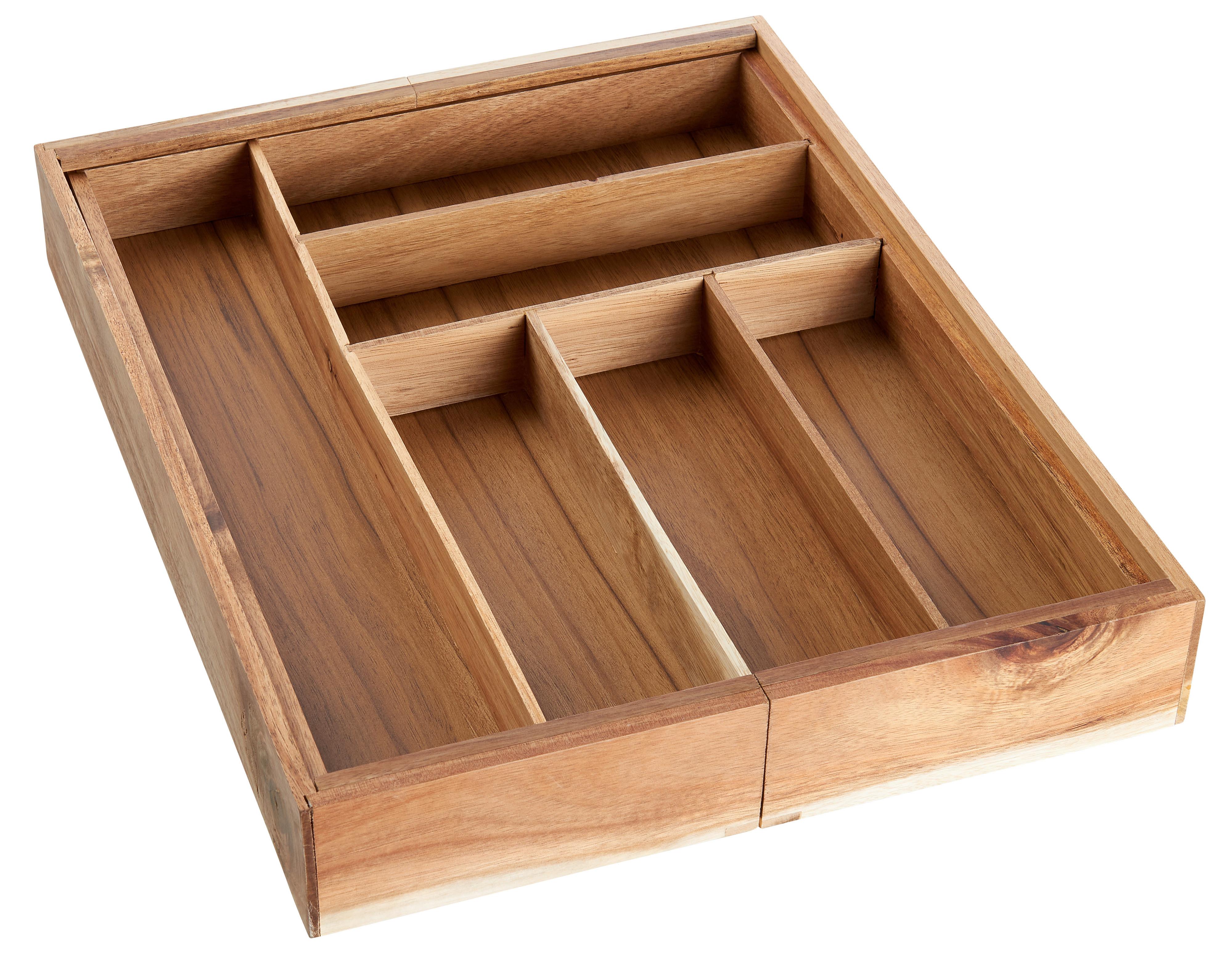 POJEMNIK NA SZTUĆCE 28085-26 - kolor akacjowy, Basics, drewno (35/43/6cm) - Homeware Profession.