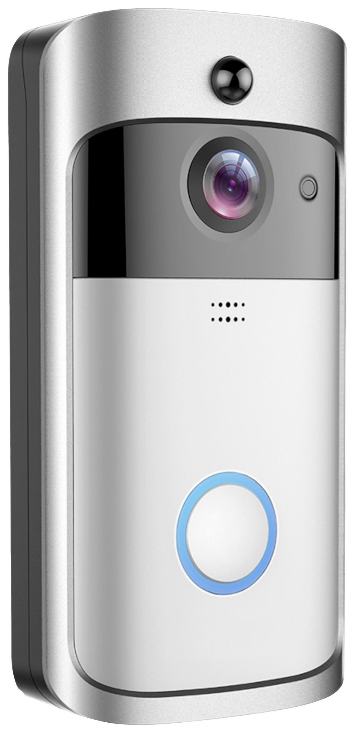 DZWONEK DO DRZWI RING *SH* - kolor srebrny/czarny, Basics, tworzywo sztuczne (7/3/14cm) - Ambia Garden