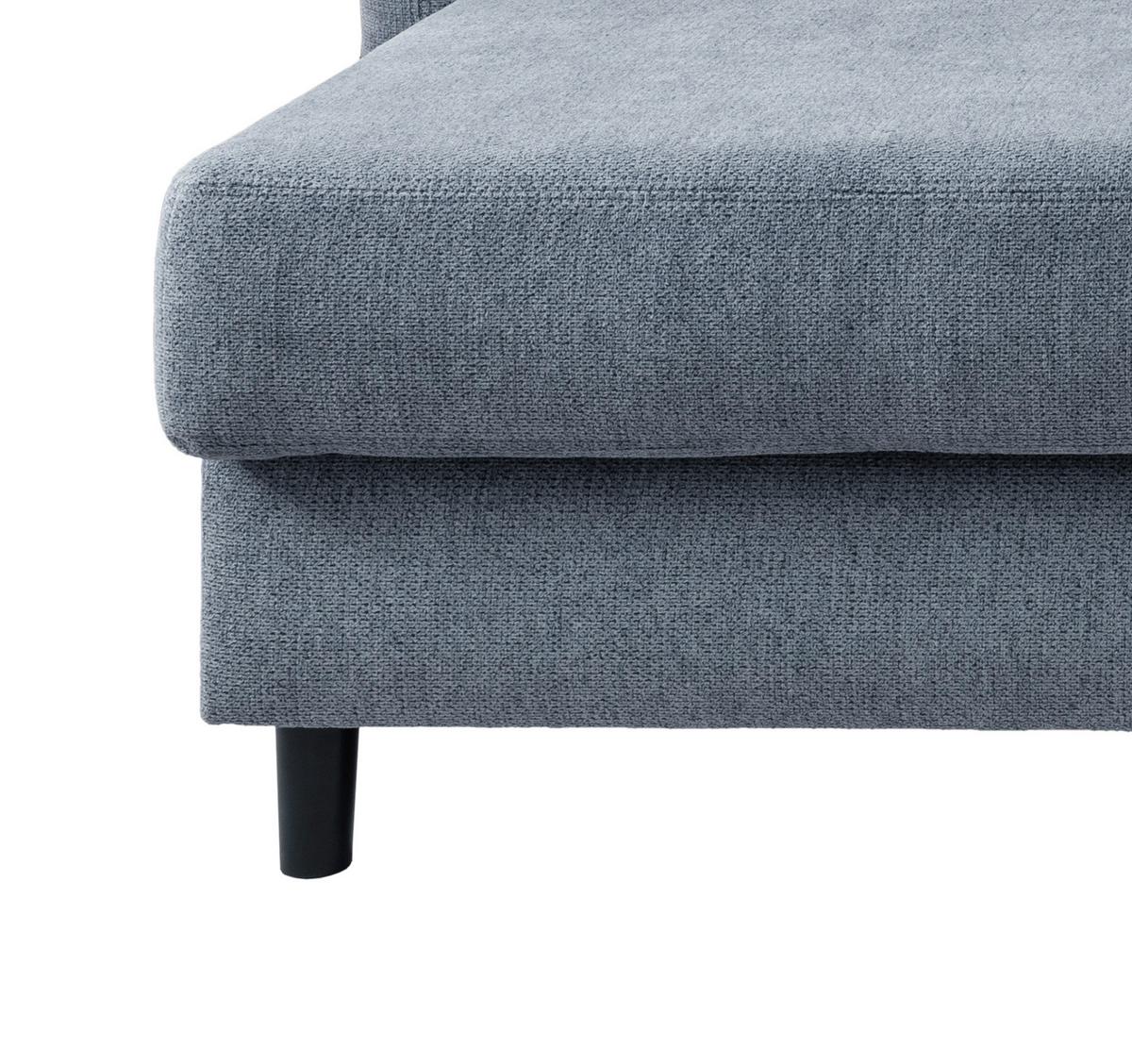 Wohnlandschaft Brizzini Hellblau Chenille - Blau/Schwarz, MODERN, Holz/Textil (176/250-280cm) - Livetastic