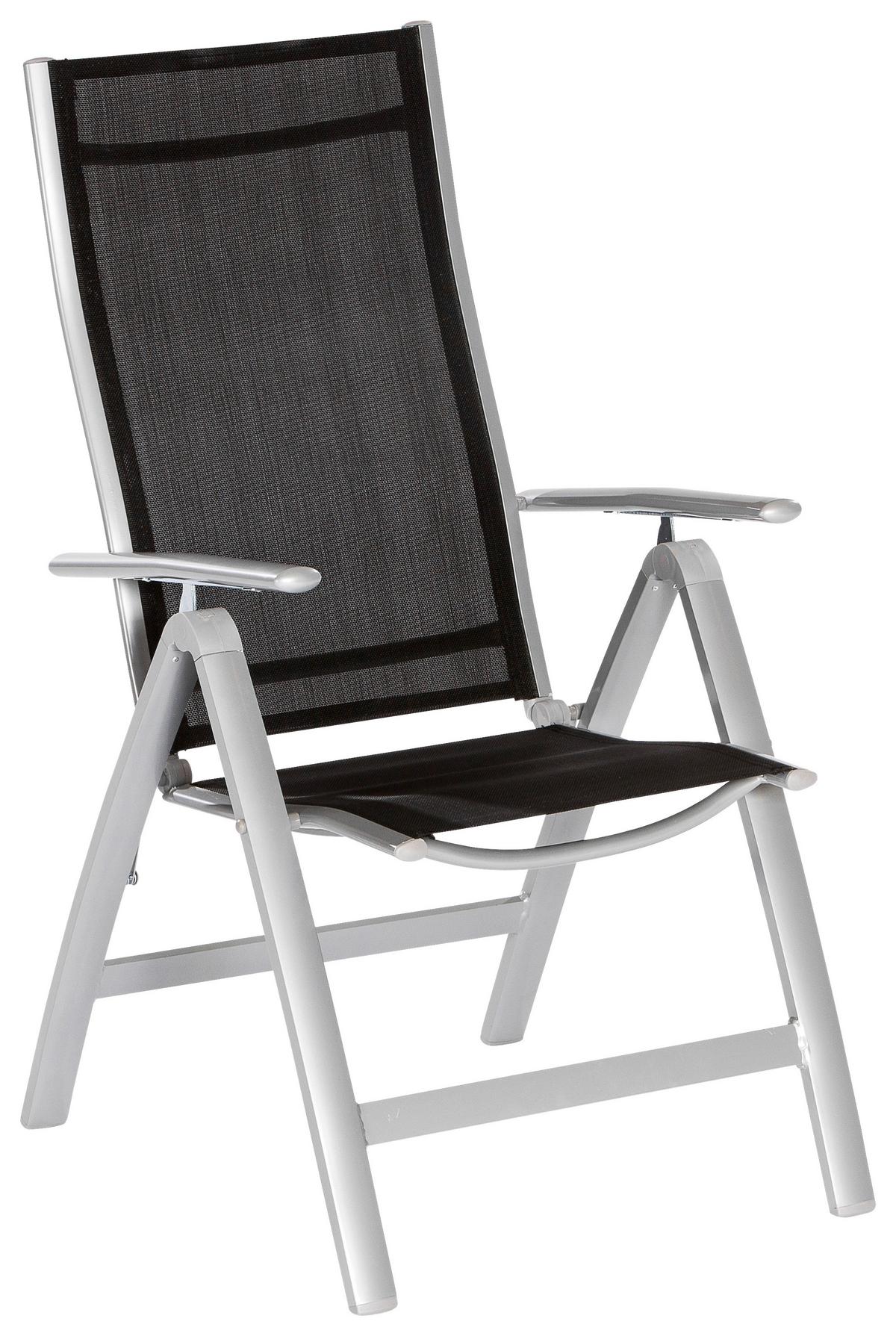 Vrtni Set Carrara, 9-Delni, Raztegljiva Miza - srebrne barve/črna, Moderno, kovina/tekstil - Gardenson