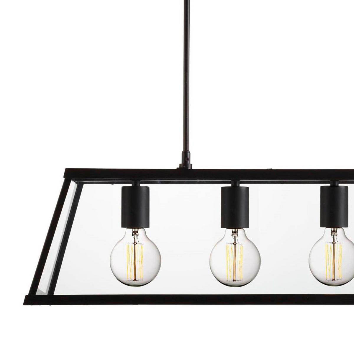 Függőlámpa Voyager 4614-5bk - fekete, Design, üveg/fém (90/100/20cm)