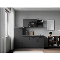 Küchenblock Oliver m. Geräten Grau - Grau, Trend, Holzwerkstoff/Metall (205cm) - Respekta