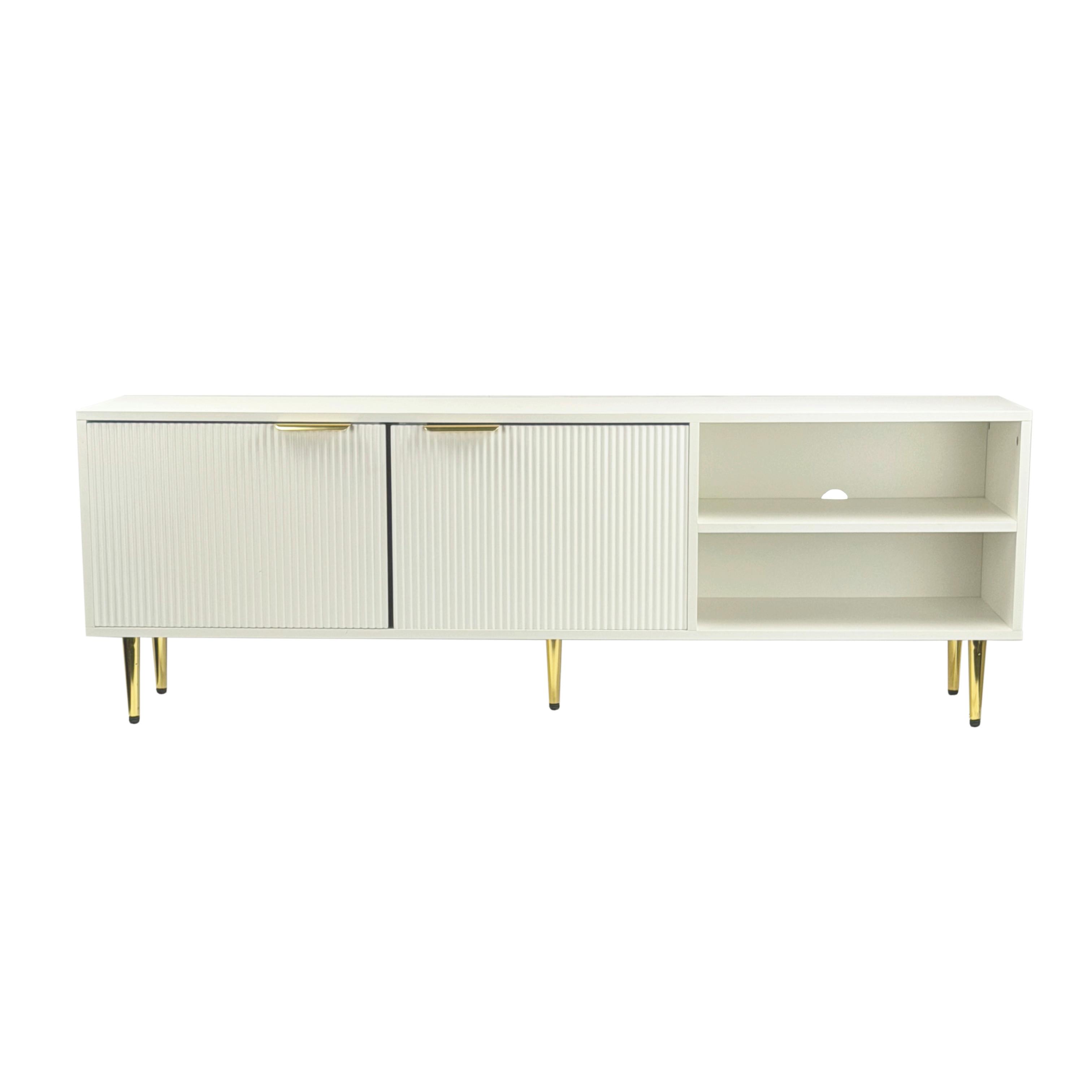 Comodă Joasă Wl7.771 - alb, Design, material pe bază de lemn (150/39/51cm) - Livetastic