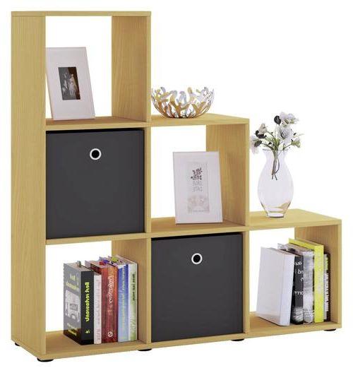 Standregal in Buchefarbe Nitas - Buchefarben/Schwarz, KONVENTIONELL, Holzwerkstoff/Kunststoff (107,5/104,5/29cm) - MID.YOU