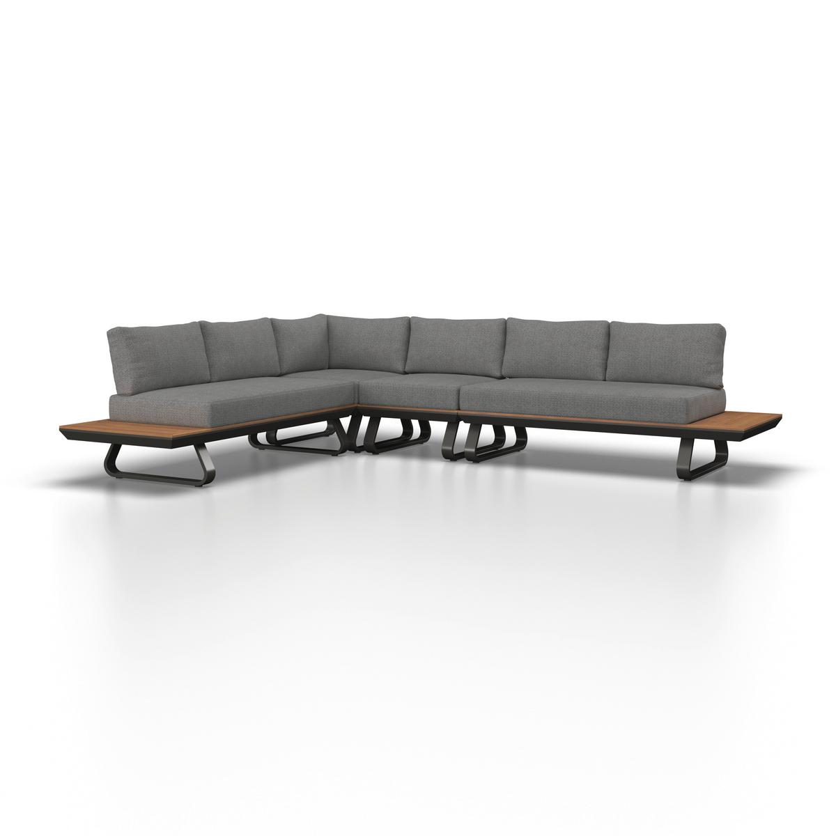 Garnitură grădină Emma - gri închis/antracit, Modern, plastic/metal (248/318/72cm) - Bessagi Garden
