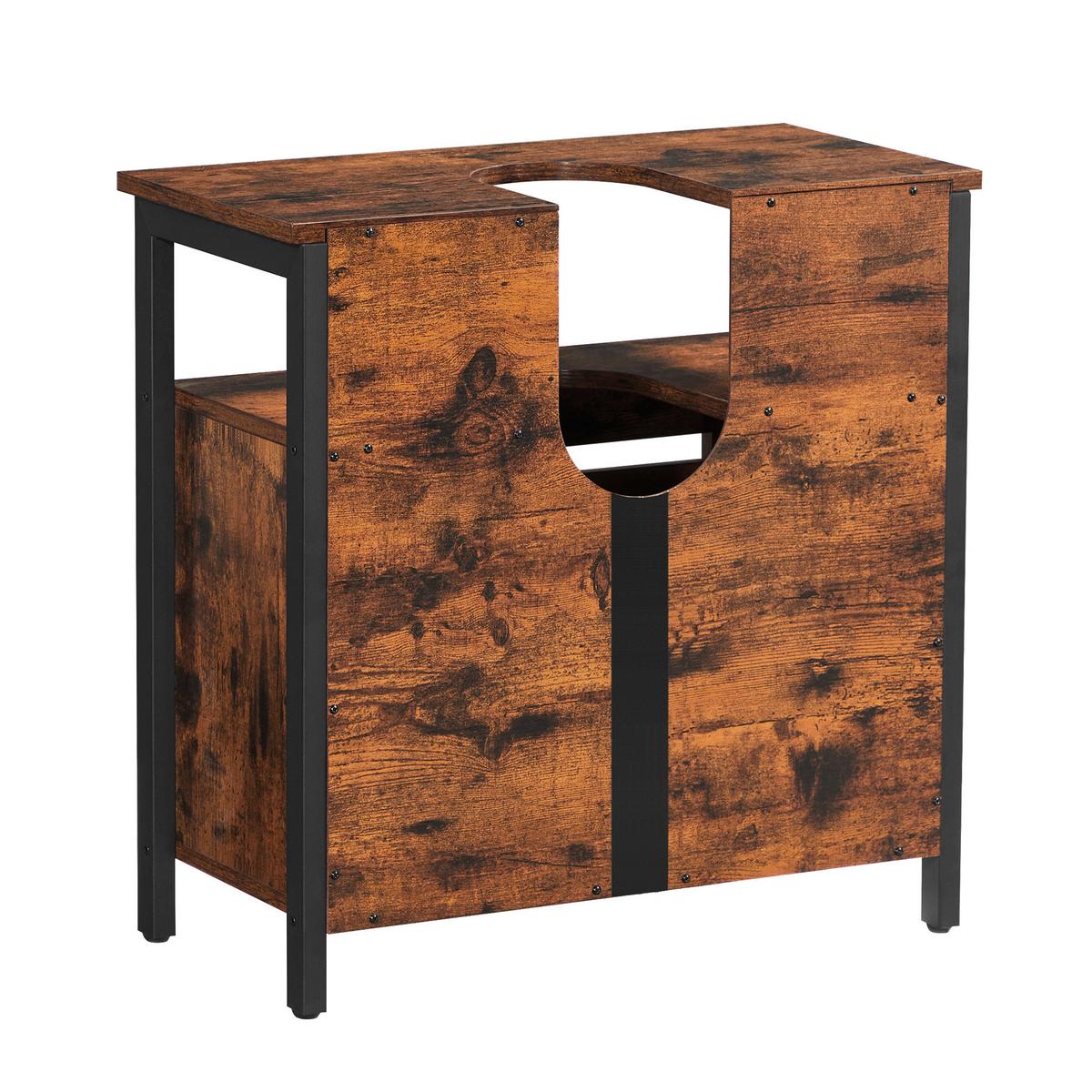 WASCHBECKENUNTERSCHRANK BBC901B01 - Schwarz/Braun, Trend, Holzwerkstoff/Kunststoff (60/60/30cm) - MID.YOU
