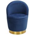 Sessel in Blau - Blau/Goldfarben, MODERN, Textil/Metall (56/75/54cm) - Modern Living Sessel in Blau - Blau/Goldfarben, MODERN, Textil/Metall (56/75/54cm) - Modern Living