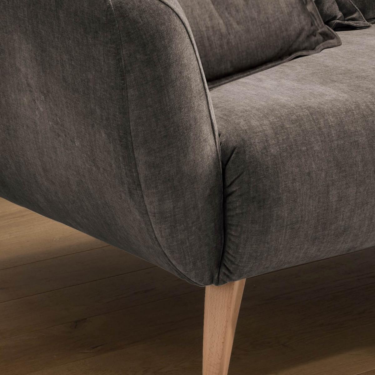 Wohnlandschaft Baggio Braun Velours - Buchefarben/Braun, MODERN, Holz/Textil (277/94/162cm) - Livetastic