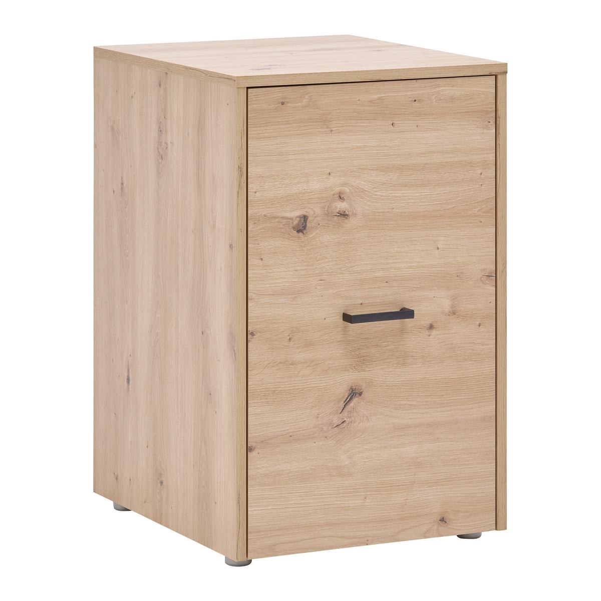 Unterbauschrank Kivo Eiche Artisan - Schwarz/Eiche Artisan, MODERN, Holzwerkstoff/Kunststoff (45/69,8/52,1cm) - Based