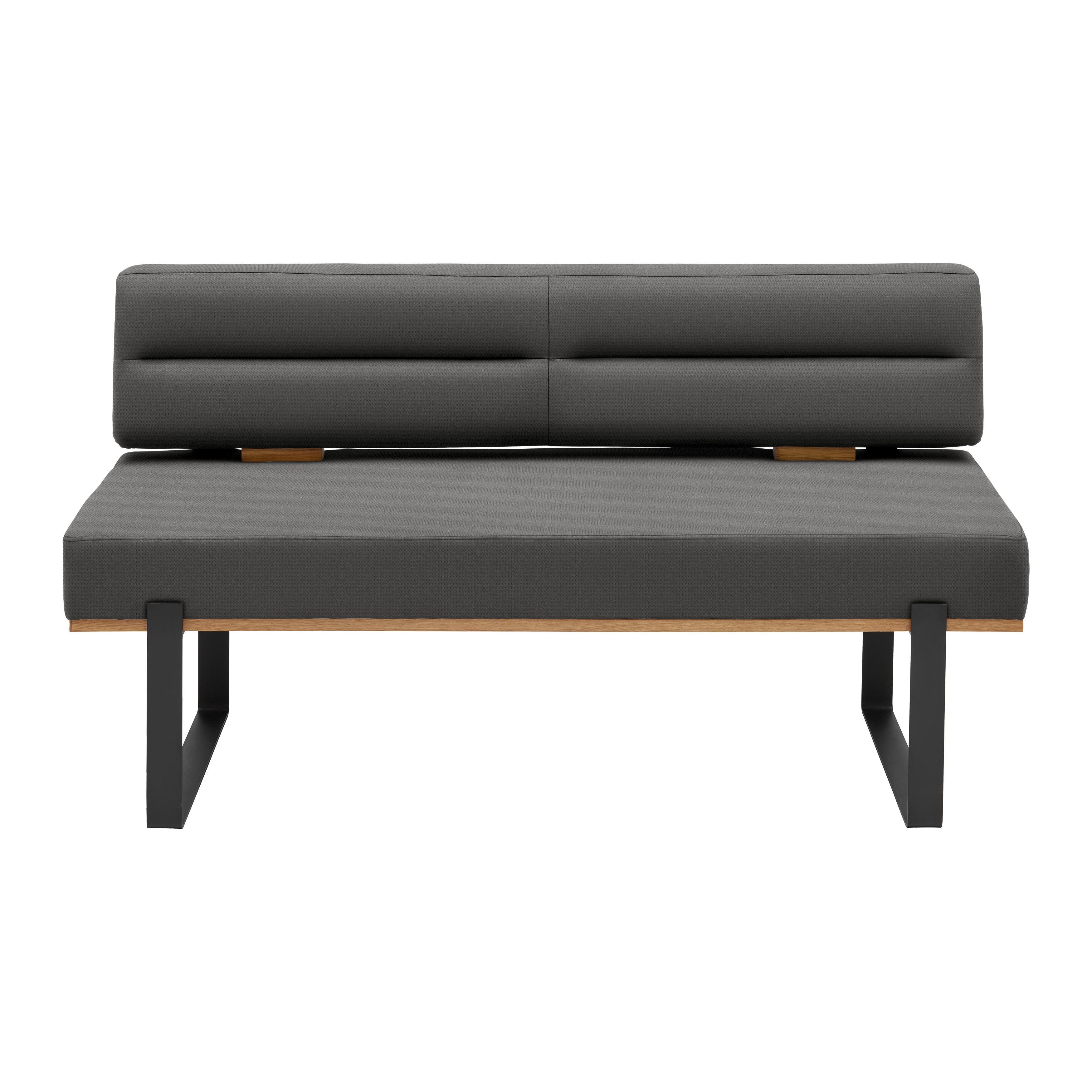 Sitzbank Canon in Anthrazit - Anthrazit/Schwarz, Konventionell, Holz/Textil (160/85/60cm) - Based