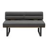 Sitzbank Canon in Anthrazit - Anthrazit/Schwarz, KONVENTIONELL, Holz/Textil (160/85/60cm) - Based