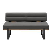 Sitzbank Canon in Anthrazit - Anthrazit/Schwarz, KONVENTIONELL, Holz/Textil (160/85/60cm) - Based