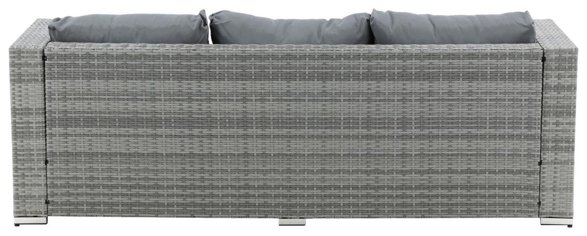 Dining-Loungeset Rotterdam ca. 202x160 cm Grau - Grau, KONVENTIONELL, Glas/Kunststoff - Gardenson
