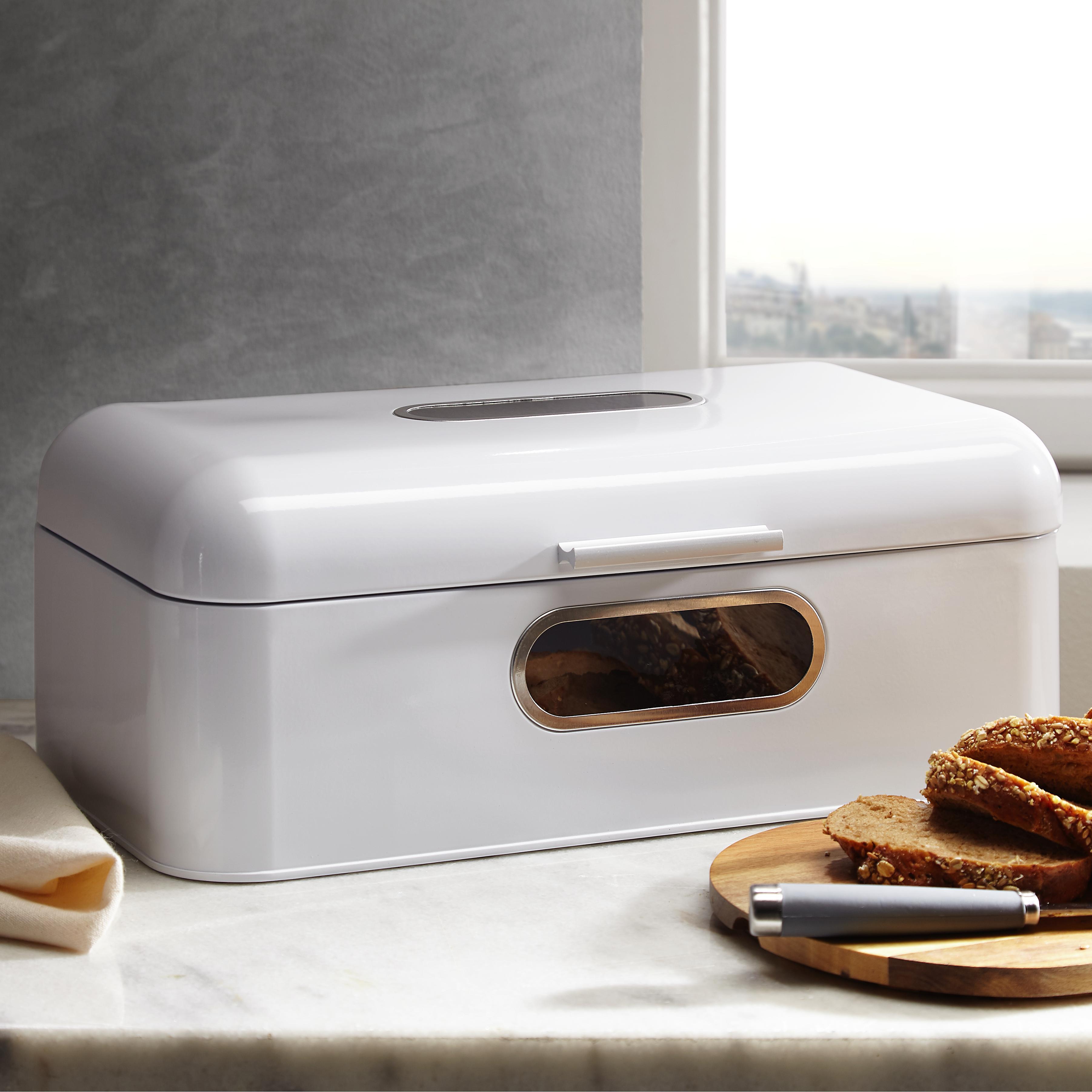 Echtwerk Brotbox Retro mit Sichtfenster - Weiß, MODERN, Metall (42,5/23,8/17cm) - Echtwerk