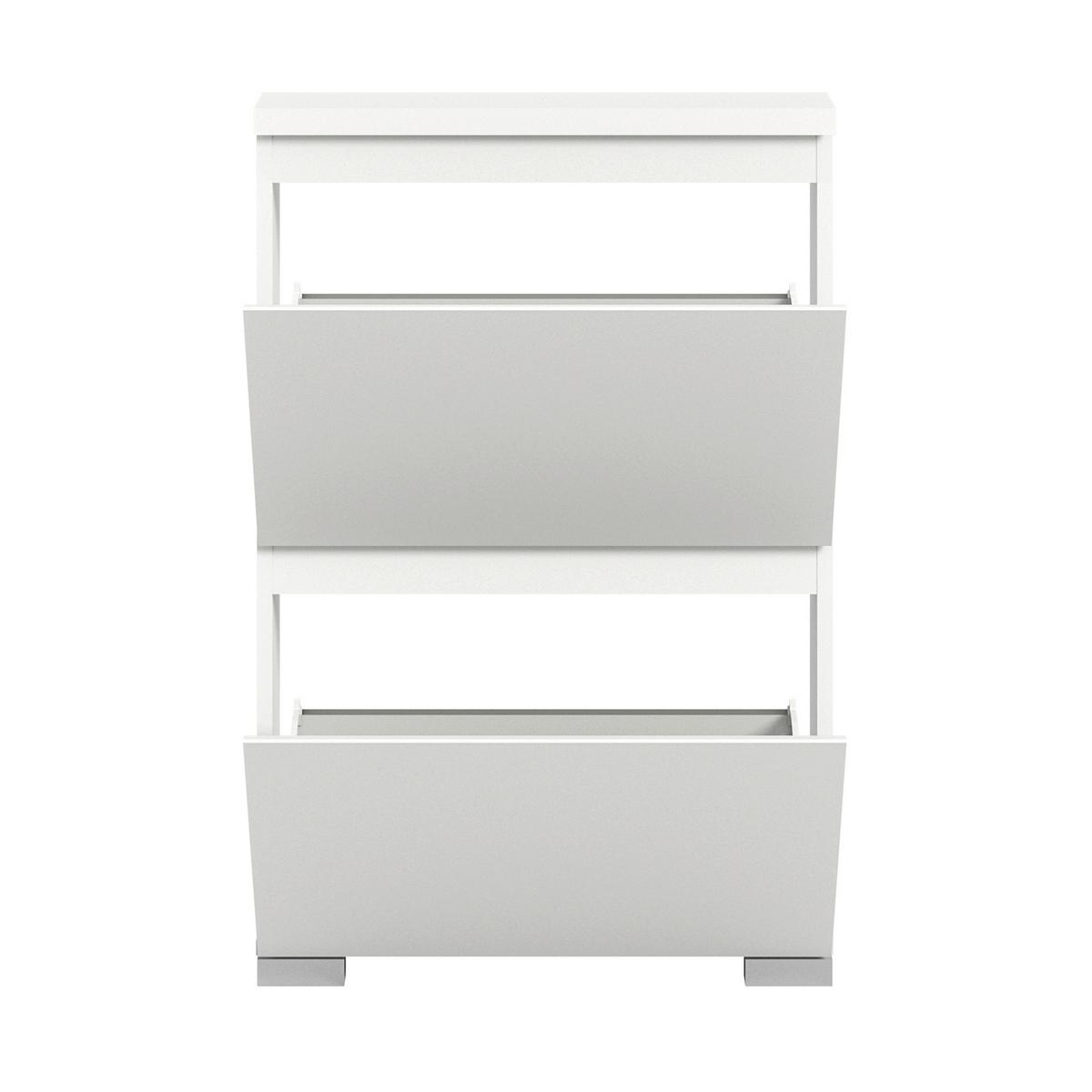Ormarić Za Cipele Shoelove - bijela/srebrne boje, Moderno, drvni materijal (60/91/18cm) - Modern Living