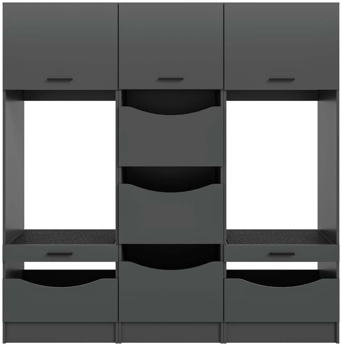 Omara Za Pralni In Sušilni Stroj Free, Antracit - antracit, Basics, leseni material (192/195/68cm) - MID.YOU