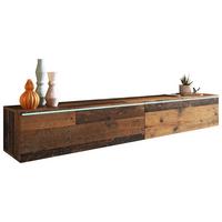 Lowboard ca. 180x30 cm mit LED Eiche Old Vintage - Alteiche/Grau, LIFESTYLE, Holzwerkstoff/Kunststoff (180/30/33cm) - P & B