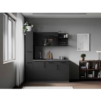 Küchenblock Oliver m. Geräten Grau - Grau, Trend, Holzwerkstoff/Metall (175cm) - Respekta