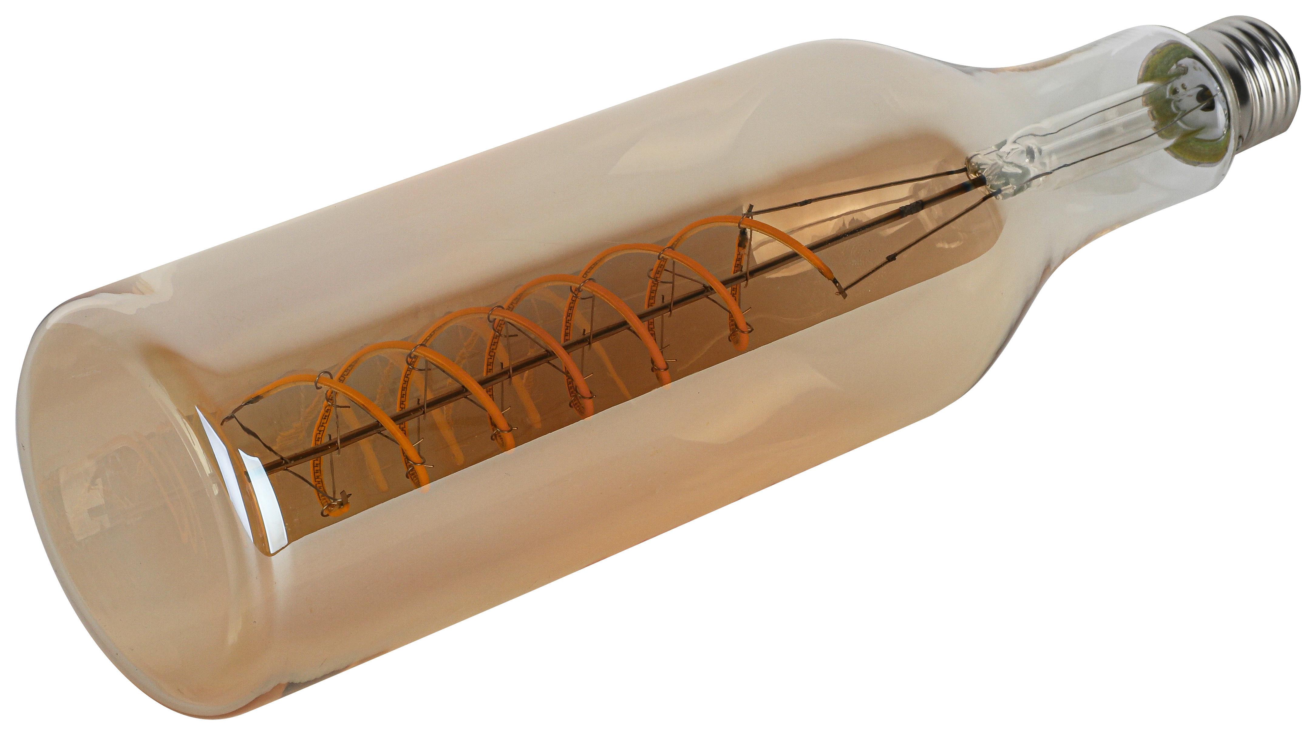 LED-LJUSKÄLLA FLASCHE - bärnstensfärgad, Romantik / Lanthus, metall/glas (7,5/27,5cm) - Mömax