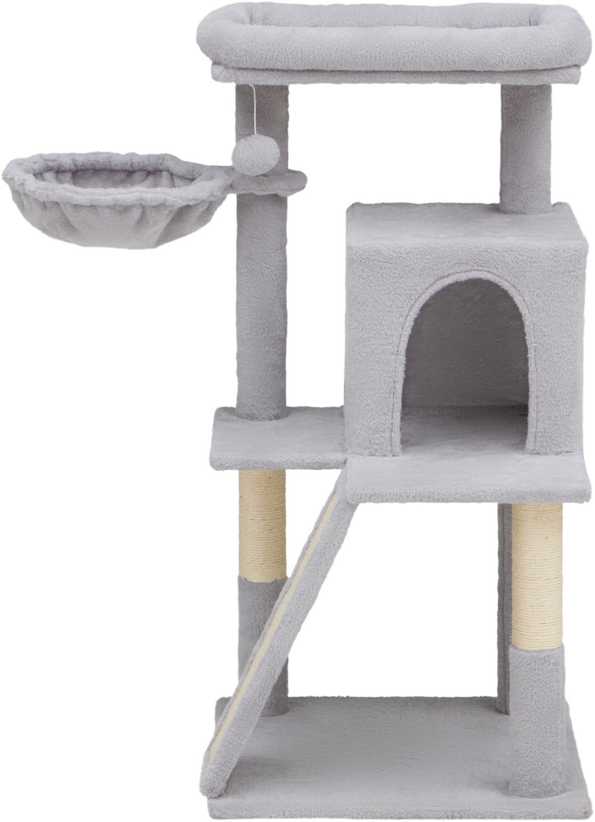 Kratzbaum Kitten Grau - Grau, KONVENTIONELL, Karton/Holzwerkstoff (48/48/96cm) - Mömax