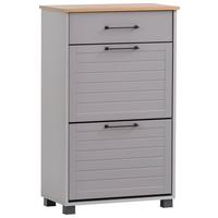 Schuhschrank Jelda ca.62x102x34,1cm Platinfarben - Platinfarben/Schwarz, Holzwerkstoff/Kunststoff (62/102/34,1cm) - MID.YOU
