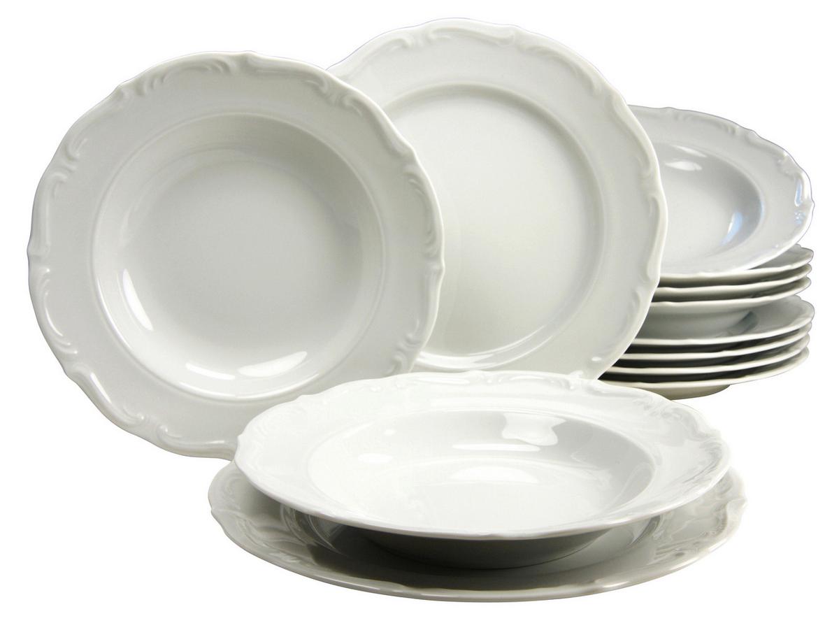 Tafelservice 16137, 12-teilig - Weiß, Keramik - Creatable