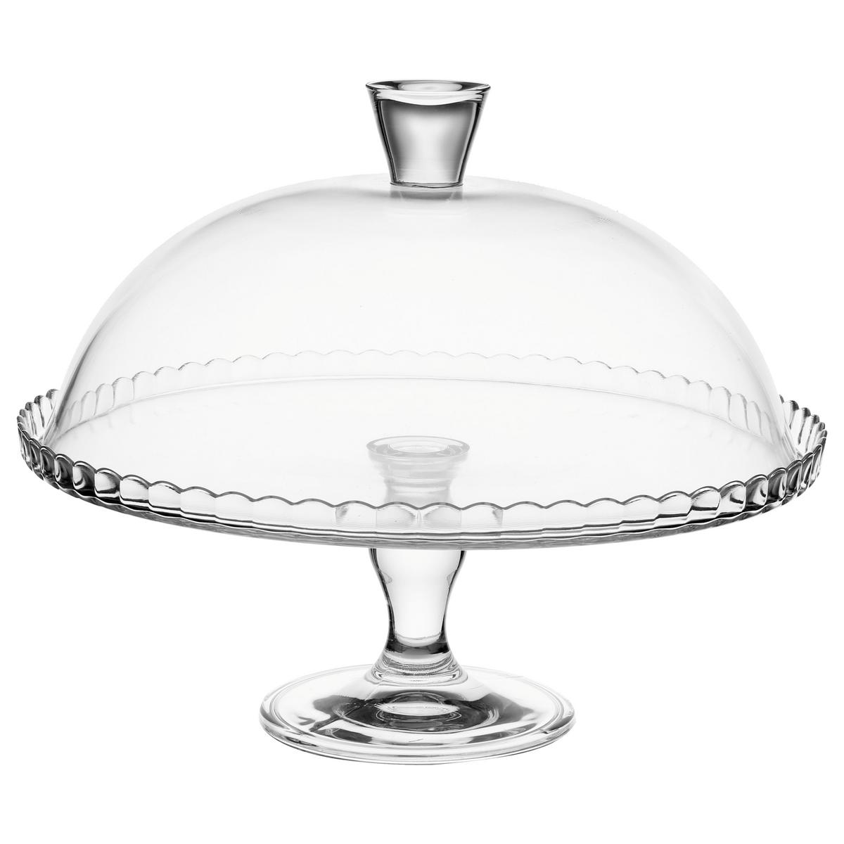 Platou Tort Lara Cca. 32 Cm - transparent, Basics, sticlă (32,2/26,2cm)