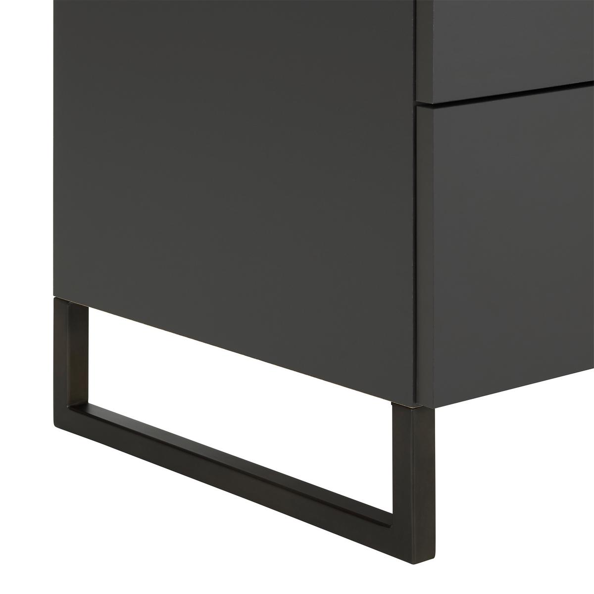 Noćni Ormarić Rocket - boje grafita/boje hrasta, Moderno, drvni materijal/metal (58/64/41cm) - Premium Living