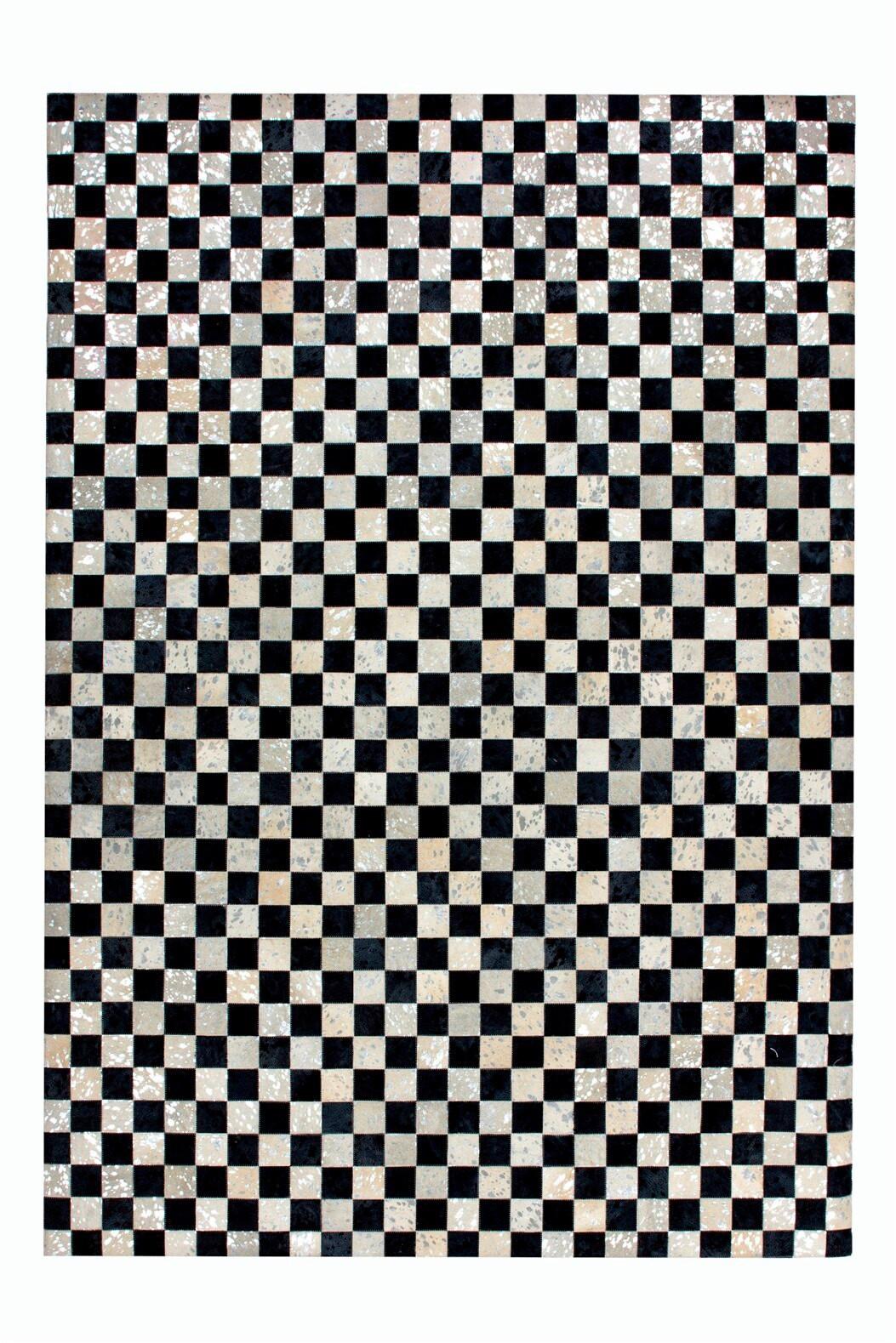 Flachwebeteppich Rocket 210 Silber/grau 160x230 - Silberfarben/Grau, Basics, Leder (160/230cm) - Kayoom