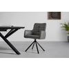 STOL MED ARMSTÖD VINCENT - grå/svart, Modern, metall/läder (58/87/63cm) - Premium Living