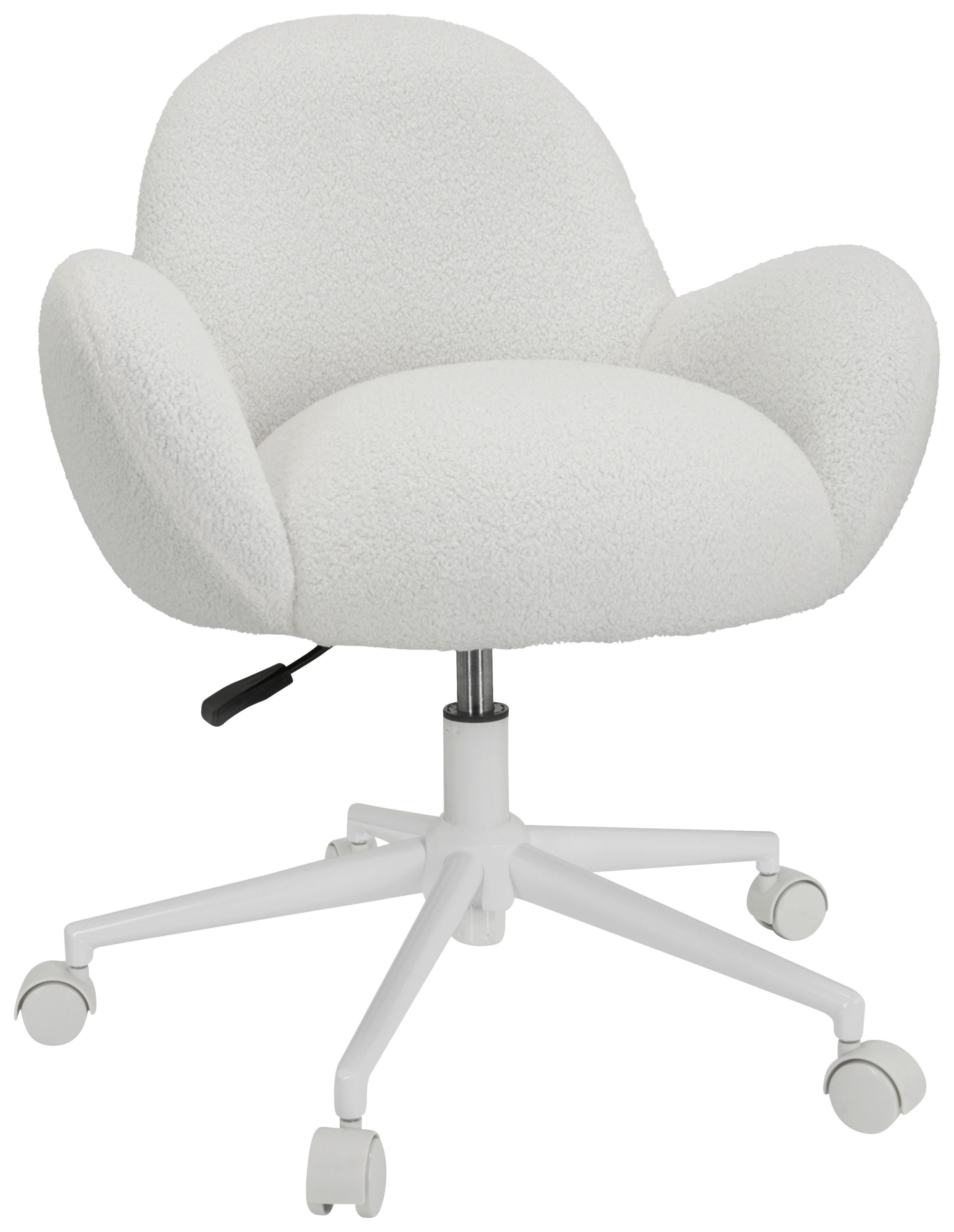 Jugenddrehstuhl Kiddy Teddy ca.63x67x64cm Teddystoff Weiß - Weiß, MODERN, Kunststoff/Textil (63/67/64cm) - MID.YOU